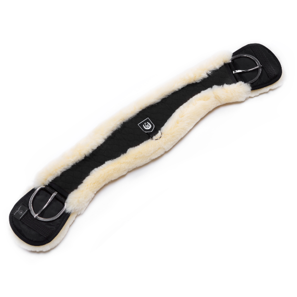 Western Sheepskin Cinch - Half Moon - Black/natural