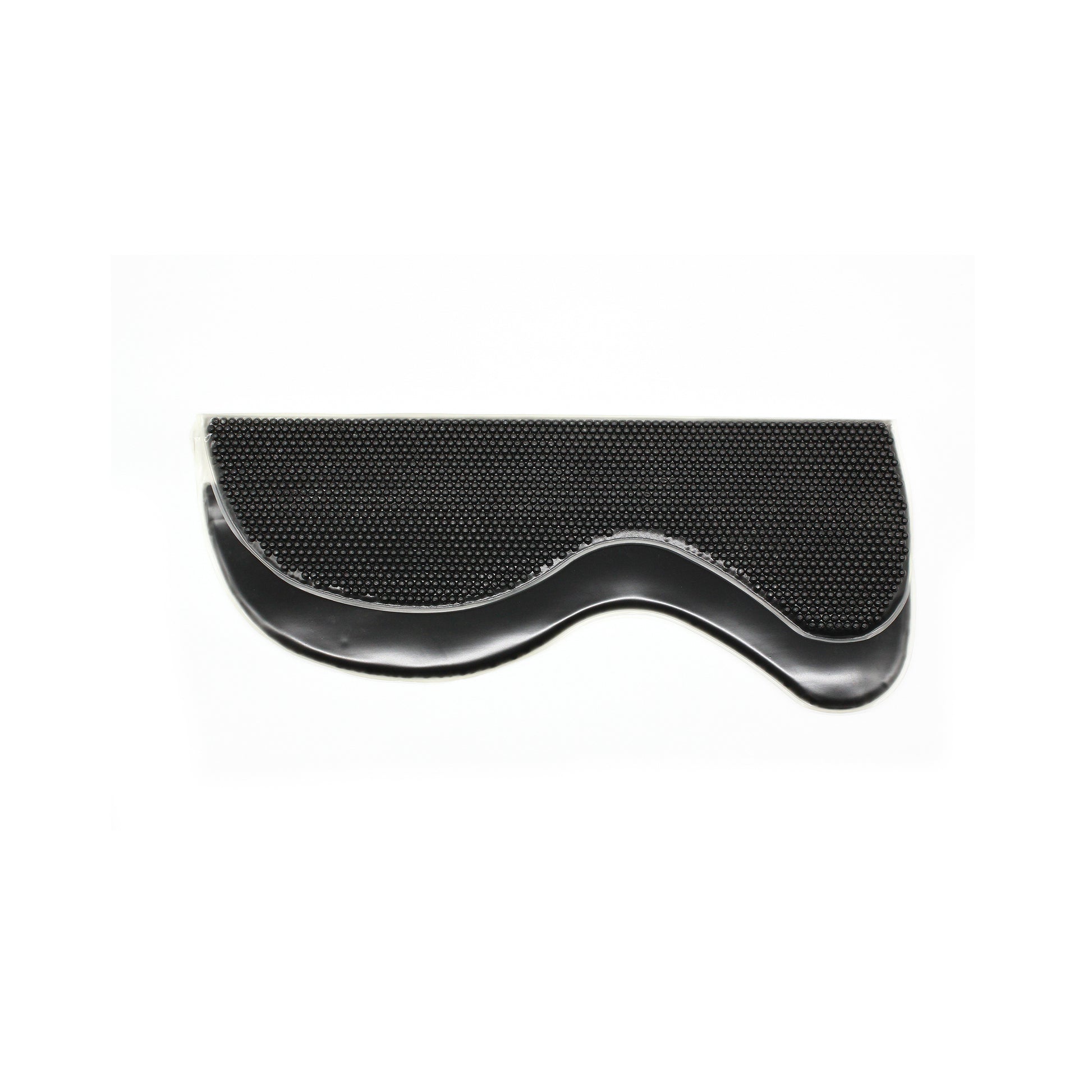 Black coloured saddle pad design for specifically for ponies comfort