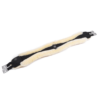 Sheepskin Long girth - Contoured - Black/natural