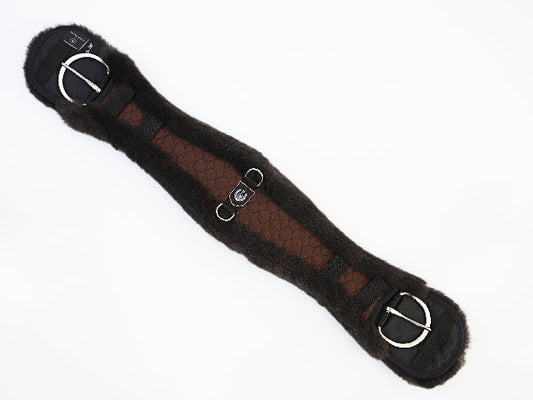 Western Sheepskin Cinch - Contoured - Brown/brown