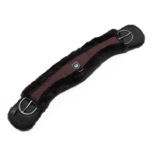 Western Sheepskin Cinch - Half Moon - Brown/brown