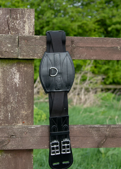 Tapestry leather dressage girth
