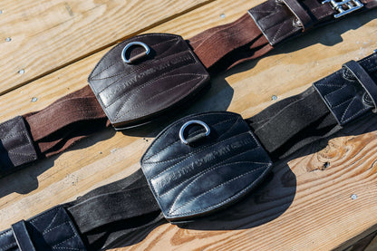 Tapestry leather dressage girth