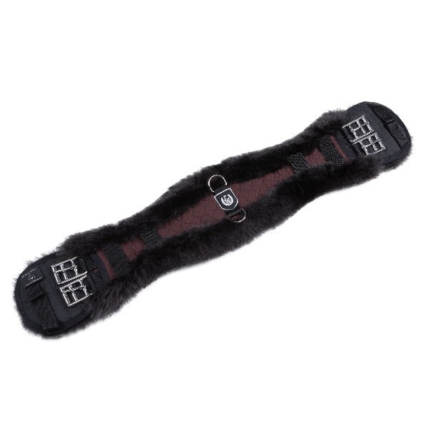 Sheepskin Dressage girth - Contoured - Brown/brown