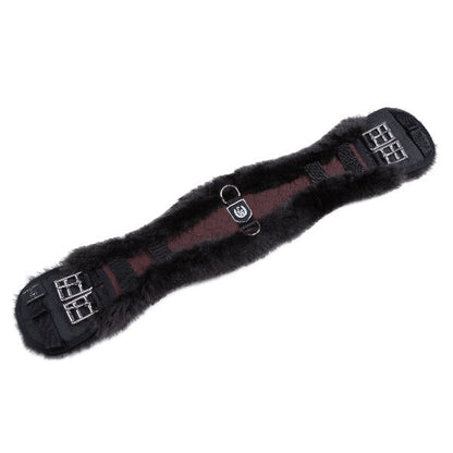 Sheepskin Dressage girth - Contoured - Brown/brown
