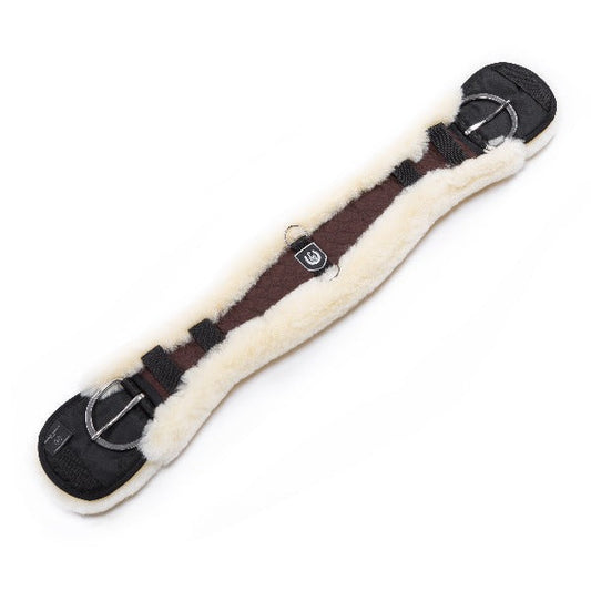 Western Sheepskin Cinch - Contoured - Brown/natural