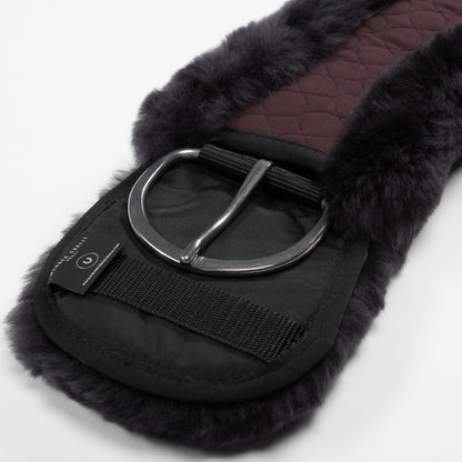 Western Sheepskin Cinch - Half Moon - Brown/brown