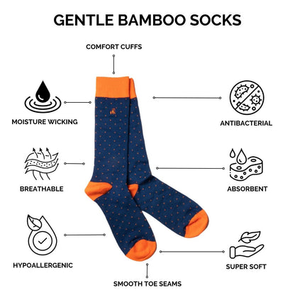 Tangerine Orange Bamboo Socks (Comfort Cuff)