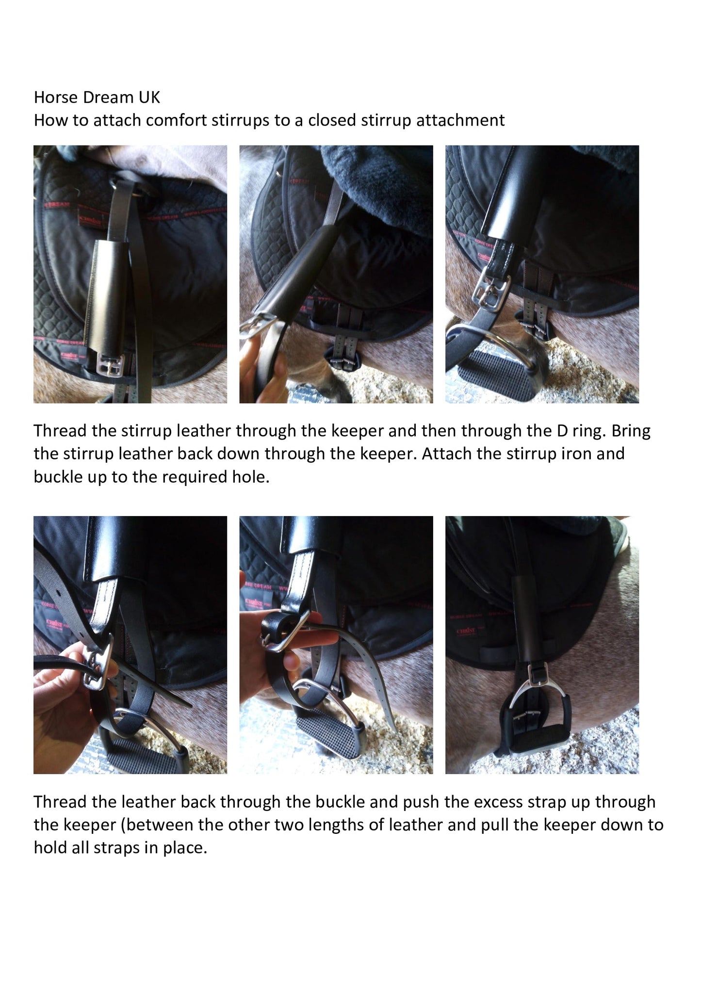 Comfort Stirrup Leathers for our Bareback pads