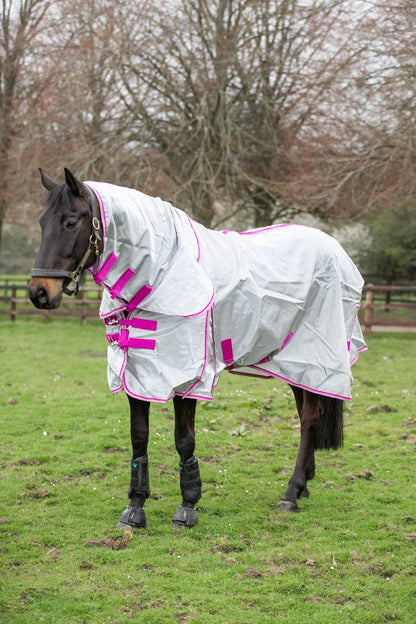 Nylon Fly Cool Rug - Grey/Mulberry