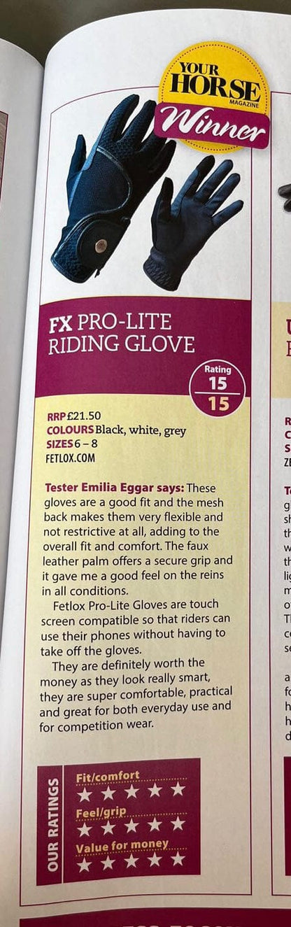 FX Pro-Lite Riding Glove - Black