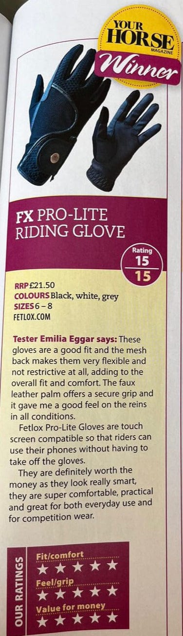 FX Pro-Lite Riding Glove - White