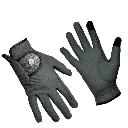 FX Pro Sparkly Riding Gloves - Grey