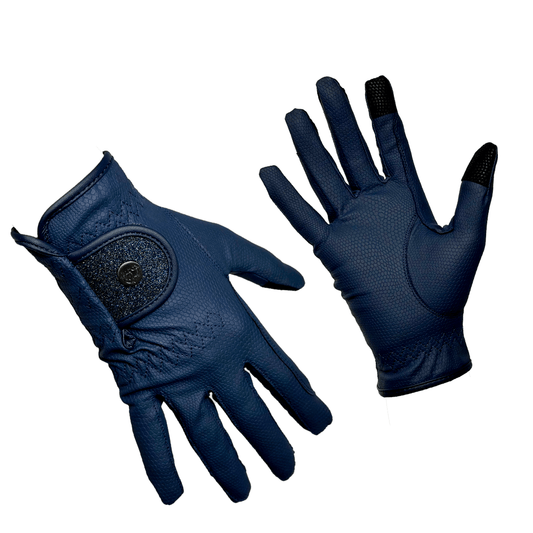 FX Pro Sparkly Riding Gloves - Navy
