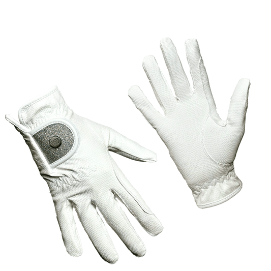 FX Pro Sparkly Riding Gloves - White