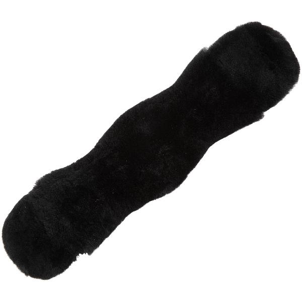 Sheepskin Dressage girth - Contoured - Black/charcoal