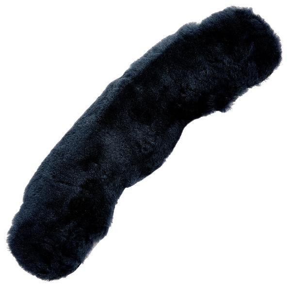 Sheepskin Dressage girth - Half moon - Black/charcoal