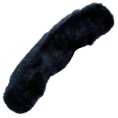 Sheepskin Dressage girth - Half moon - Black/charcoal
