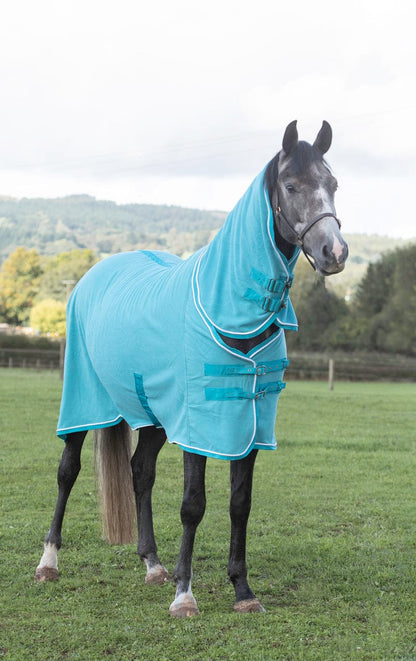 Fleece Rug With Neck Cover - Turquoise
